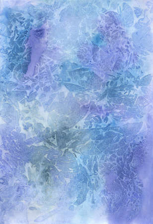Blue winter watercolor backgroundの写真素材