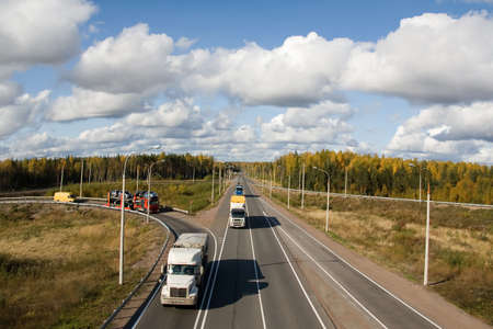 highway Scandinavia, autumnの写真素材
