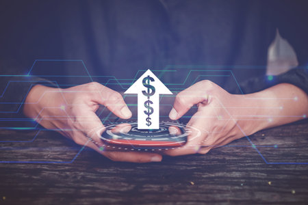 Woman's hands using smartphone or tablet to do business, financial or trading stock forex market ...