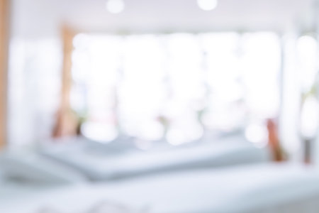 Blur facial treatment room in beauty clinic with bright clean light background.の写真素材