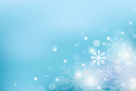 Chritmas holiday celebration theme colorful blue gredient abstract background with snow flake winter season.のイラスト素材