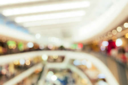 Blur people shopping mall center department store in weekend background.の写真素材