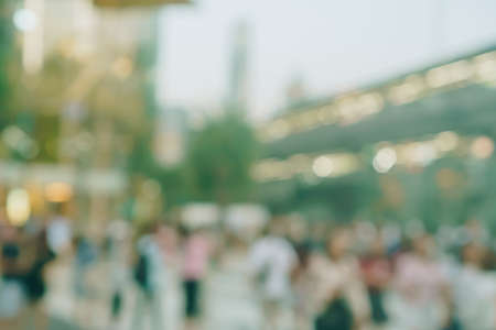 Blur people walking and shopping at shopping center in town background.の写真素材