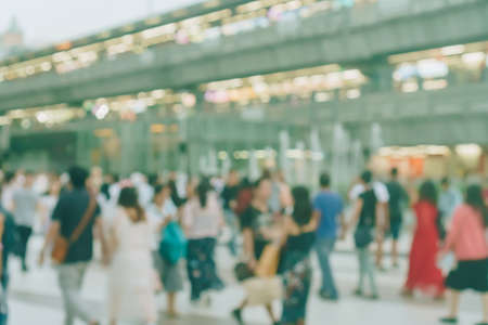 Blur people walking and shopping at shopping center in town background.の写真素材