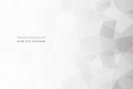 Abstract geometric white and gray polygon or low poly vector technology concept background. illustration style design.のイラスト素材