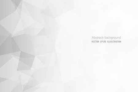 Abstract geometric white and gray polygon or low poly vector technology concept background.   illustration style design.のイラスト素材