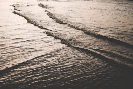Tropical nature clean beach and white sand in summer season with dark color tone abstract ...