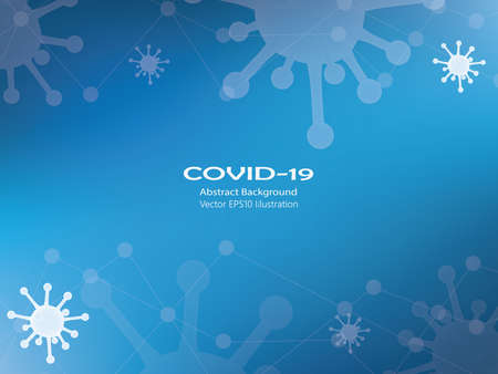 Realistic 3d virus cells dangerous symbol vector illustration background with blank space .Novel Coronavirus COVID-19.のイラスト素材