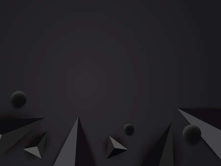 Abstract random vasrious triangle shape white and black gradient color technology concept background with copyspace. vector Illustration design.のイラスト素材