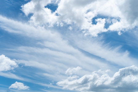 Copy space summer blue sky and white cloud abstract background.
