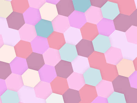 Abstract geometric or isometric tile honeycomb texture colorful polygon or low poly vector technology concept background. EPS10 illustration style design.のイラスト素材