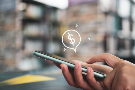 Woman hand using smartphone to do work business, social network, communication concept.