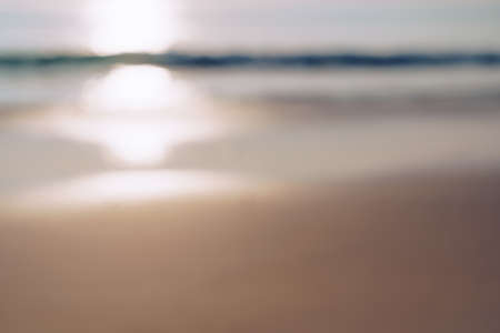 Blur tropical nature clean beach sunset sky time with sun light background.の写真素材