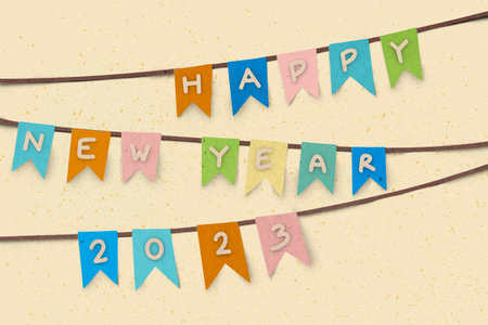 Happy new year 2023 is coming wallpaper with blank space can put text on clean cute color. On...