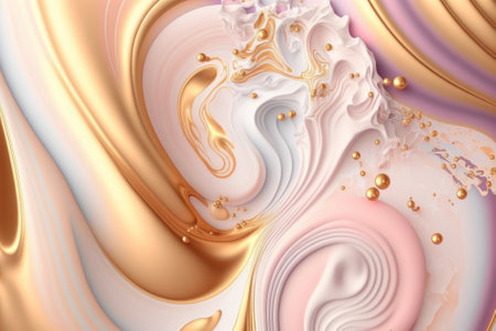 Abstract pastel sweet color tone marble texture alcohol ink style with gold glitter shimmer backgroundの写真素材