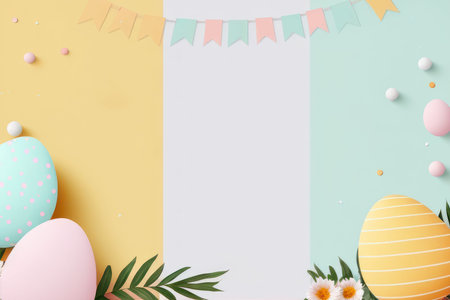 Easter Monday cute illustration graphic with copy space background.
