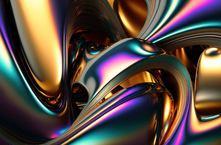 3d render of abstract metallic background with some smooth lines in itの写真素材