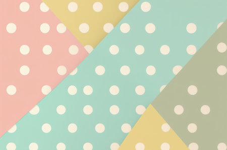 Pastel color polkadot style graphic design background.の写真素材
