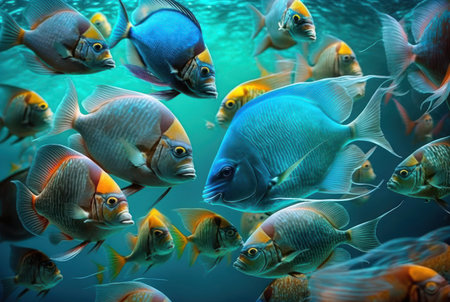Under water world wildlife animals beautiful background. World water day concept.