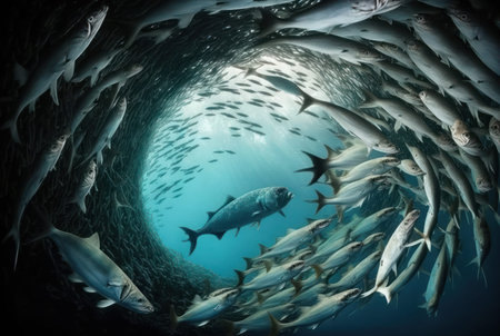 Under water world wildlife animals beautiful background. World water day concept.の写真素材