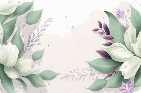 Frame boarder of white clean minimal flower background.の写真素材