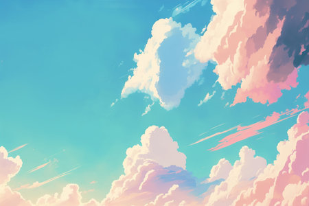 Watercolor style of sky sweet color background