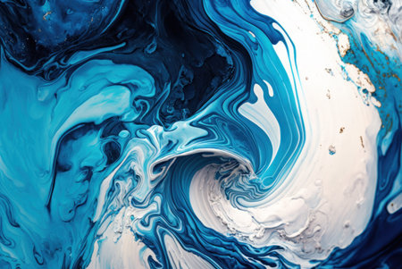 Blue creative abstract hand painted design wallpaper background, marble texture