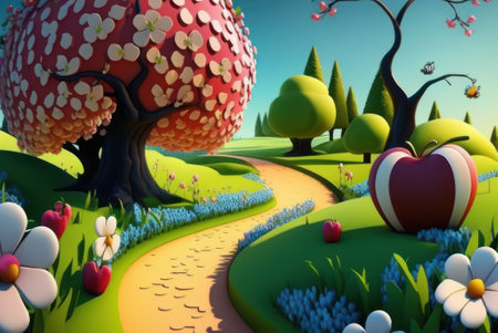 Color of Spring season Plant and flower cute background.の写真素材