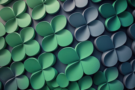 Cute clover leaf pattern background. St Patrick day concept.の素材