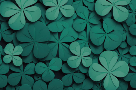 Cute clover leaf pattern background. St Patrick day concept.の素材