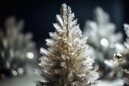 Closed up of Christmas tree and bokeh background. Celebration Christmas Day background.の素材