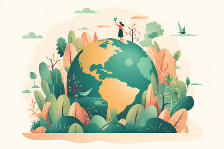 World environment and earth day concept flat illustration background.の素材