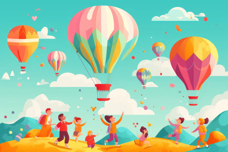 Flat illustration graphic design world children's day concept.の素材