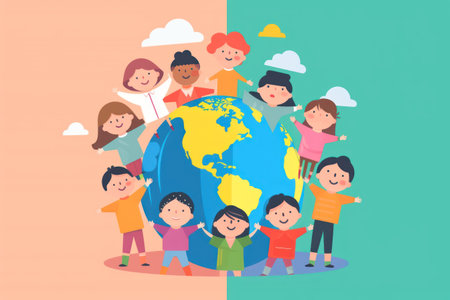Flat illustration graphic design world children's day concept.の素材