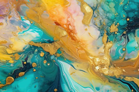 Natural luxury abstract fluid art painting in alcohol ink technique.の素材