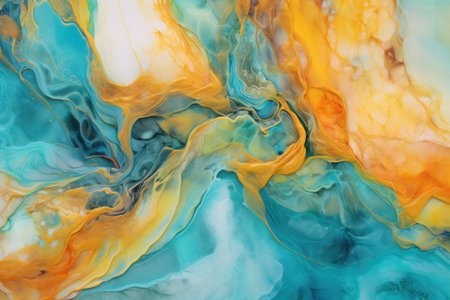Natural luxury abstract fluid art painting in alcohol ink technique.の素材