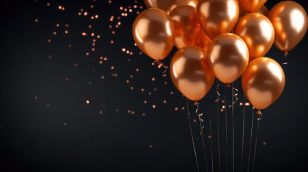 Balloons and happy new year concept party celebration background.の素材