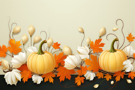 Flat design Thank giving day concept copy space background.の素材