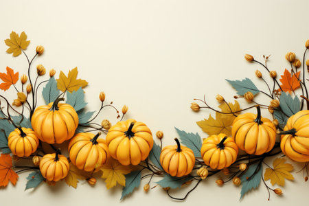 Flat design Thank giving day concept copy space background.の素材