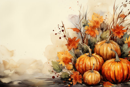 Flat design Thank giving day concept copy space background.の素材