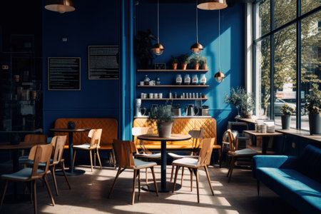 Modern interior coffee and restaurant cafe background.の素材