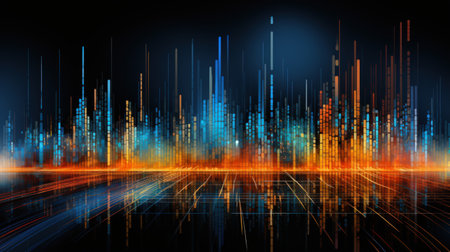 Abstract background digital line dot technology concept.の素材