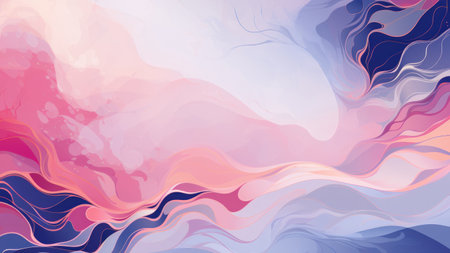 Abstract watercolor pastel colorful wave curve background.の素材