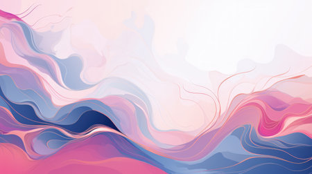 Abstract watercolor pastel colorful wave curve background.の素材