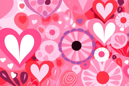 Groovy lovely backgrounds Happy Valentines day greeting card.の素材