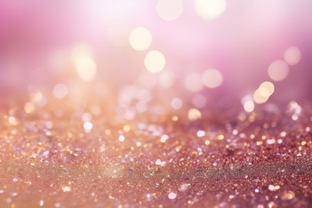 Abstract pink background bokeh gold glitter and shimmer.の素材