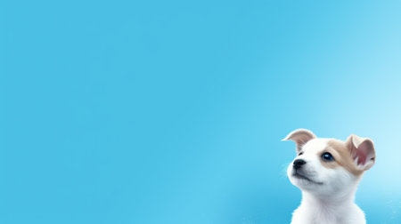 A protrait of cute dog on color background.の素材