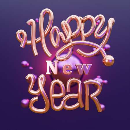 3d render Happy New Year concept background.の写真素材