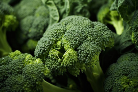 Close up freshy broccoli from farm background.の素材