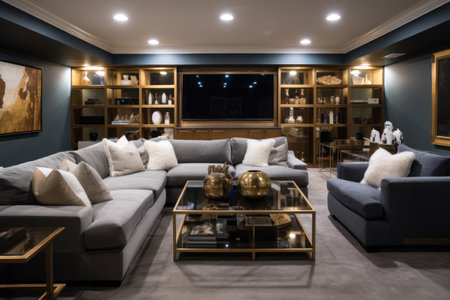 Beautiful modern interior design of living room background.の素材